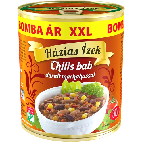Házias Ízek Chilisbab daráltmarhahússal 800 g
