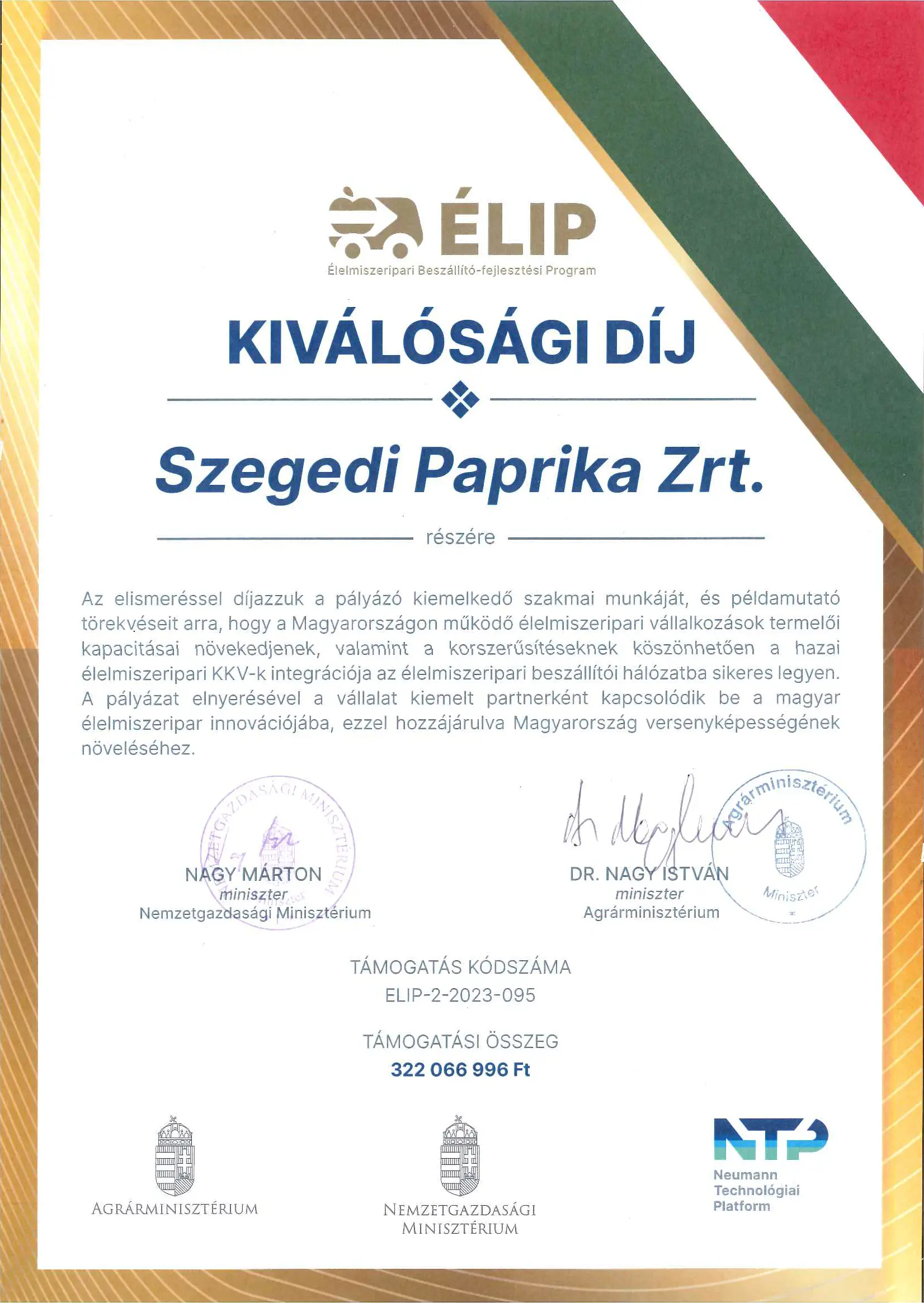 ÉLIP Kiválósági Díj